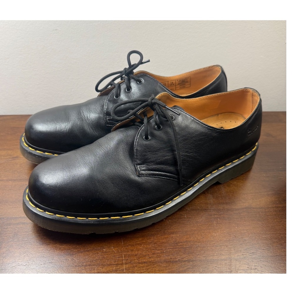 Dr. Martens 11838 Black Leather 3-Eye Oxford Shoes Mens 14 AW004 PC03J